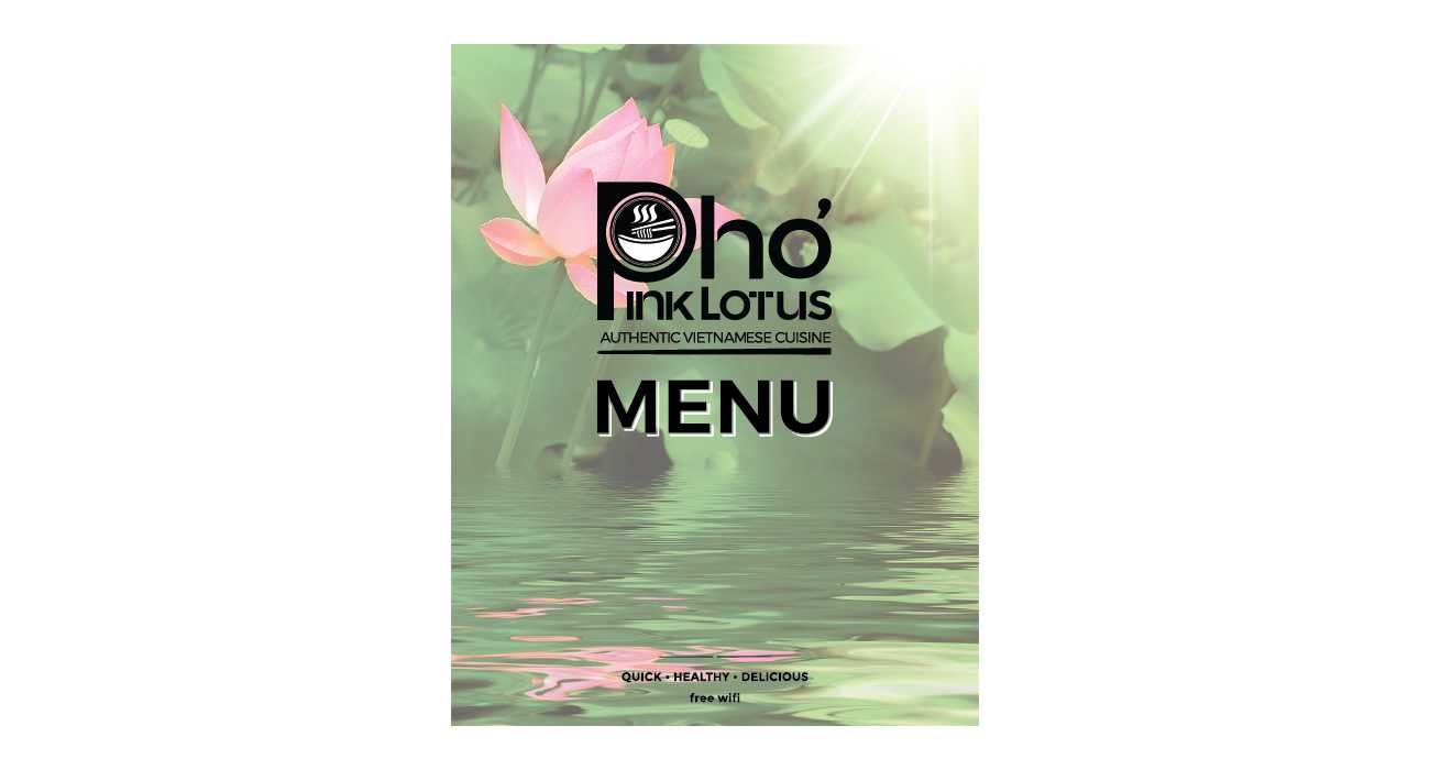 Pho Pink Lotus menu