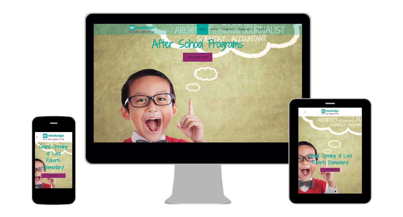 Mindesign Kids After School Programs website