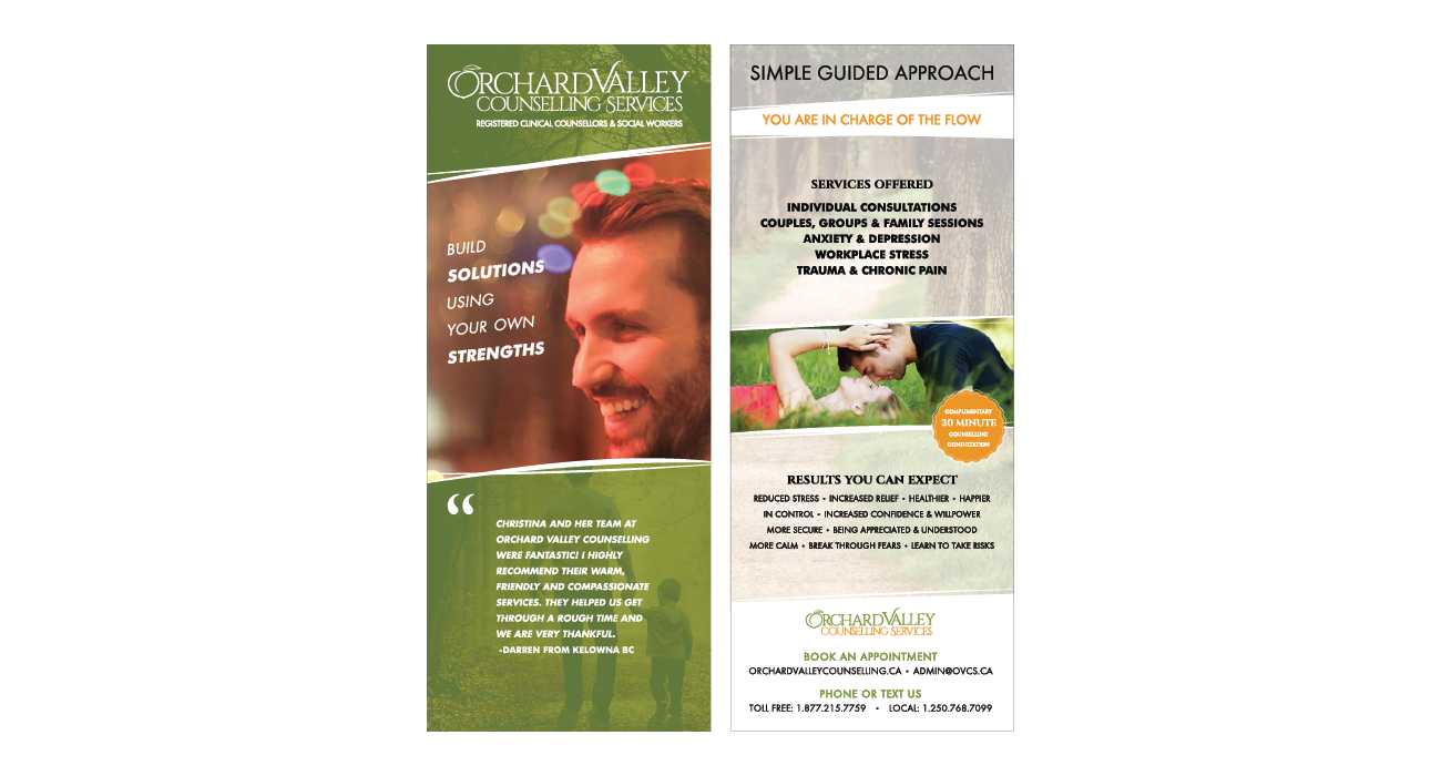 Orchard Valley Counselling rack card